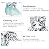 925 Sterling Silver Snowflake Elf Girl Beads For Diy Bracelets & Necklaces - Rear View