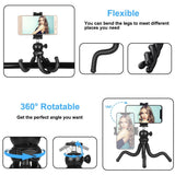 Flexible Mini Octopus Tripod with Ball Head and Phone Clamp - 45-Degree Angle