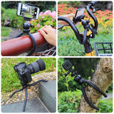 Flexible Mini Octopus Tripod with Ball Head and Phone Clamp - Low Angle