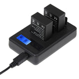 Lcd Screen Dual Battery Charger for Gopro Hero3 with Charging Capacity Display - Front View