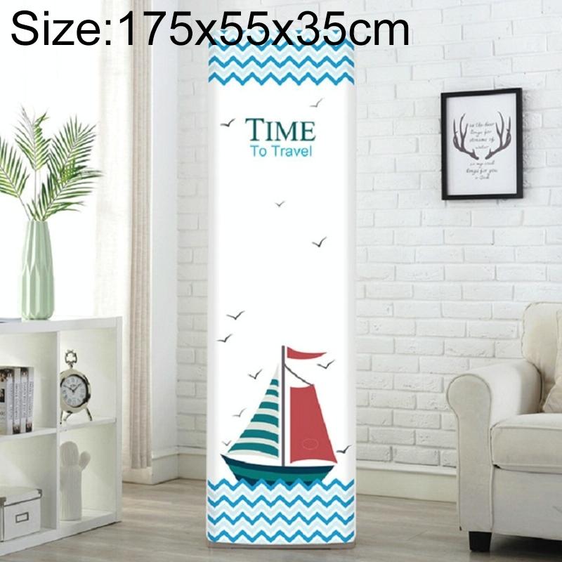 Vertical Cabinet Air Conditioning Cover - All-inclusive Fabric - 175x55x35cm - Sailboat Design
