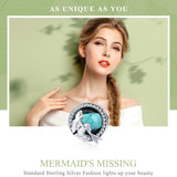 925 Sterling Silver Green Mermaid Beaded Bracelet Charms - Top-Down View