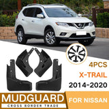 For Nissan X-Trail 2014-2020 4Pcs / Set Car Auto Soft Plastic Splash Flaps Fender Guard