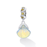 925 Sterling Silver Iridescent Shell Pendant For Diy Bracelet Or Necklace - Side View