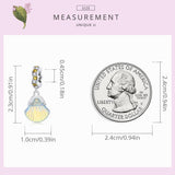 925 Sterling Silver Iridescent Shell Pendant For Diy Bracelet Or Necklace - Top-Down View