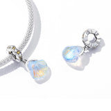 925 Sterling Silver Iridescent Shell Pendant For Diy Bracelet Or Necklace - Rear View