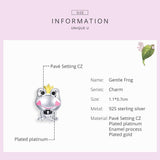 925 Sterling Silver Frog Prince Charm For Diy Bracelets & Necklaces - Top-Down View