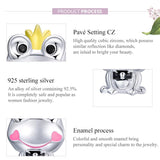 925 Sterling Silver Frog Prince Charm For Diy Bracelets & Necklaces - 45-Degree Angle