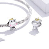 925 Sterling Silver Frog Prince Charm For Diy Bracelets & Necklaces - Rear View