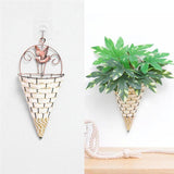 Rustic Hanging Rattan Vase for Farmhouse Decor - Front View