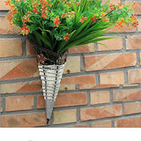 Rustic Hanging Rattan Vase for Farmhouse Decor - 45-Degree Angle