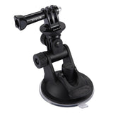 Universal Suction Cup Mount for Action Cameras with Tripod Adapter and Storage Bag