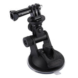 Universal Suction Cup Mount for Action Cameras with Tripod Adapter and Storage Bag - Side View