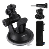 Universal Suction Cup Mount for Action Cameras with Tripod Adapter and Storage Bag - Close-Up Angle