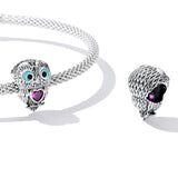 925 Sterling Silver Owl Beads For Diy Bracelets & Necklaces - Rear View