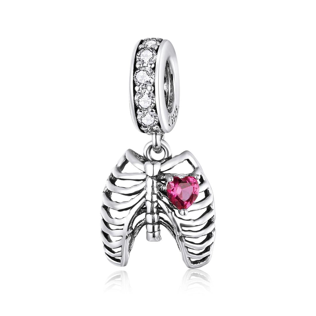 925 Sterling Silver Rib Pendant For Diy Bracelets
