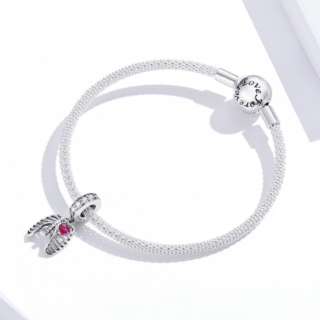 925 Sterling Silver Rib Pendant For Diy Bracelets