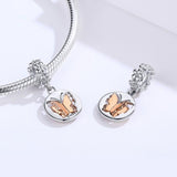 925 Sterling Silver Gold Butterfly Pendant For Diy Bracelets & Necklaces - Close-Up Angle