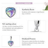 925 Sterling Silver Fish Scale Heart Pendant For Diy Bracelets & Necklaces - 45-Degree Angle