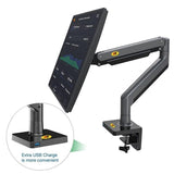 Adjustable Aluminum Monitor Holder - Rotatable 22-40 Inches - Side View