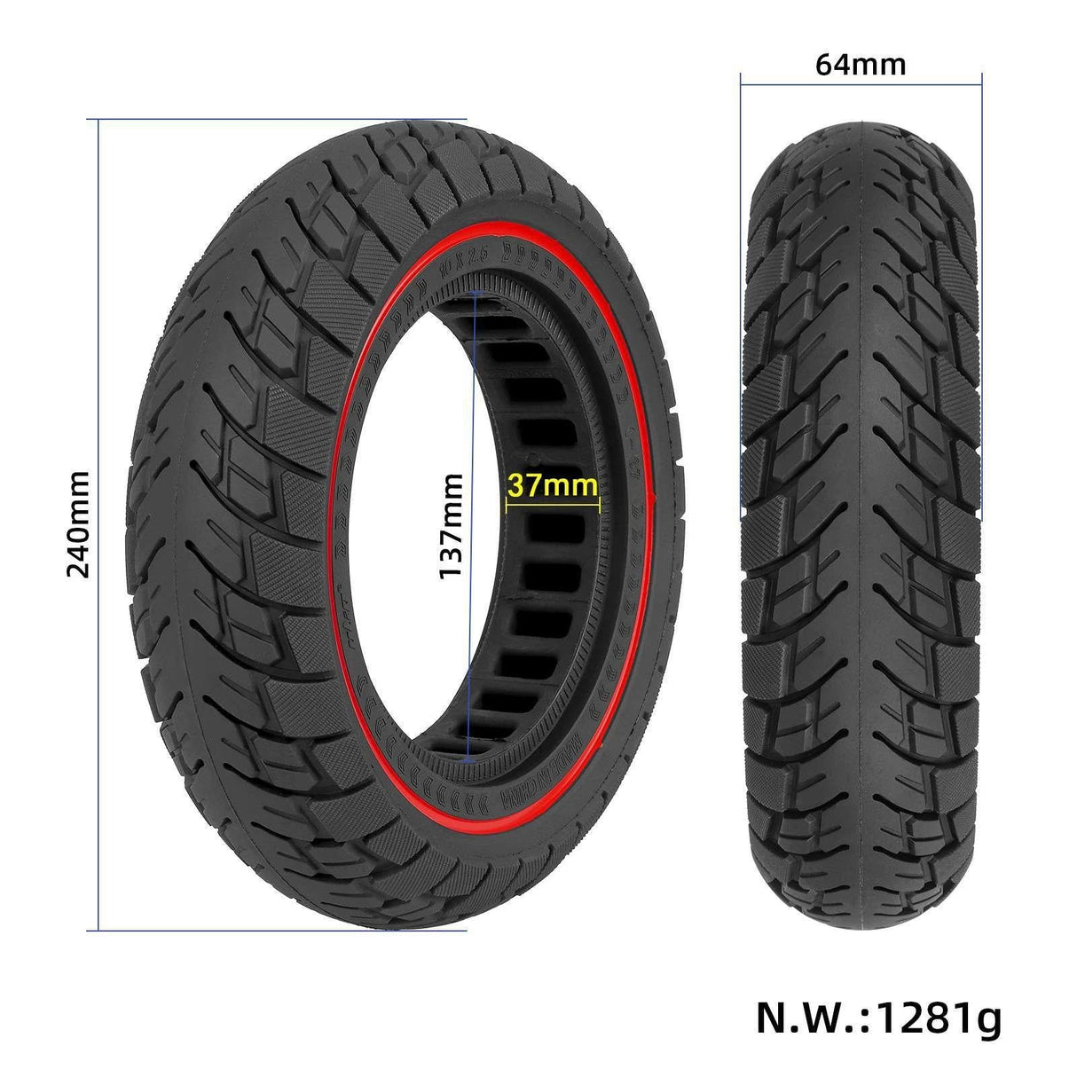 10 Electric Scooter with Non-slip Solid Tyre for Off-road Adventures