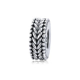 925 Sterling Silver Retro Wheat Ears Beaded Bracelet For Girls - Front View