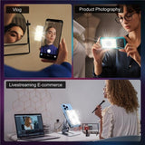 V17 Live Broadcast Magnetic Phone Photography Lamp with Rgb Led Fill Light - Top-Down View