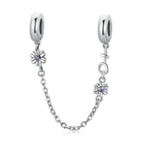 925 Sterling Silver Flower Safety Chain For Diy Bracelets & Necklaces
