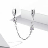 925 Sterling Silver Flower Safety Chain For Diy Bracelets & Necklaces - Side View
