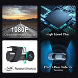 360 Degree Dual Camera Car Wifi Driving Recorder - Low Angle