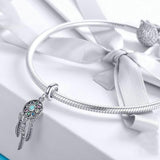 925 Sterling Silver Pearl Dream Catcher Bracelet Diy Accessory - Side View