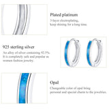 925 Sterling Silver Simple Opal Earrings For Women - Rear View
