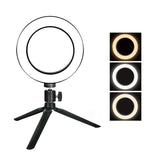 16cm Dimmable Led Selfie Ring Light with Tripod - Side View