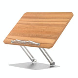 Aluminum Desktop Book Stand with Wood Board - Front View