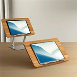 Aluminum Desktop Book Stand with Wood Board - Rear View