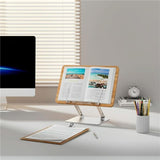 Aluminum Desktop Book Stand with Wood Board - Close-Up Angle