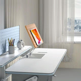 Aluminum Desktop Book Stand with Wood Board - Low Angle