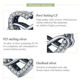 925 Sterling Silver Heart Diamond Beads For Diy Bracelets - 45-Degree Angle