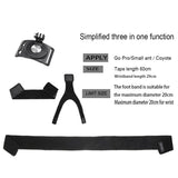 360 Degree Rotation Mount for Gopro Insta360 Dji Action Cameras - 3-in-1 Straps for Hand Wrist Arm Leg - Rear View