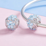 925 Sterling Silver Chic Snowflake Beads For Diy Bracelets & Necklaces - Close-Up Angle