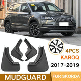 For Skoda Karoq 2017-2023 4Pcs / Set Car Auto Soft Plastic Splash Flaps Fender Guard - Side View