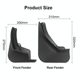 For Skoda Karoq 2017-2023 4Pcs / Set Car Auto Soft Plastic Splash Flaps Fender Guard - Top-Down View