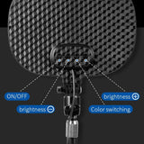 Full Screen Beauty Light - Single Light & Stand for S20 Selfies - 45-Degree Angle