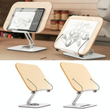 360-degree Rotating Desktop Bookshelf with Tablet Stand - Side View