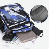 Lightweight 2-in-1 Backpack and Chest Bag for Men - Blue Football - Blue Honeycomb - Close-Up Angle