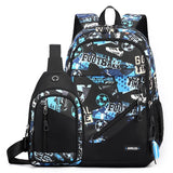Lightweight 2-in-1 Backpack and Chest Bag for Men - Blue Football - Blue Honeycomb