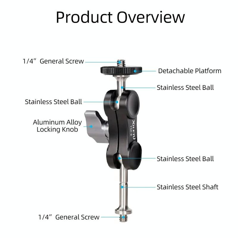 Versatile Dual Ballhead Magic Arm For Camera And Monitor Mounting - Tm-3