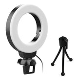 48leds Laptop Camera Beauty Ring Light - Clip Set 4-inch - Clip With Tripod