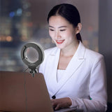 48leds Laptop Camera Beauty Ring Light - Clip Set 4-inch - Clip With Tripod - Top-Down View