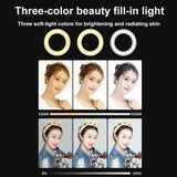48leds Laptop Camera Beauty Ring Light - Clip Set 4-inch - Clip With Tripod